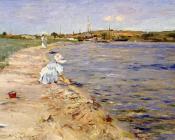 Beach Scene Morning at Canoe Place - 威廉·梅里特·查斯